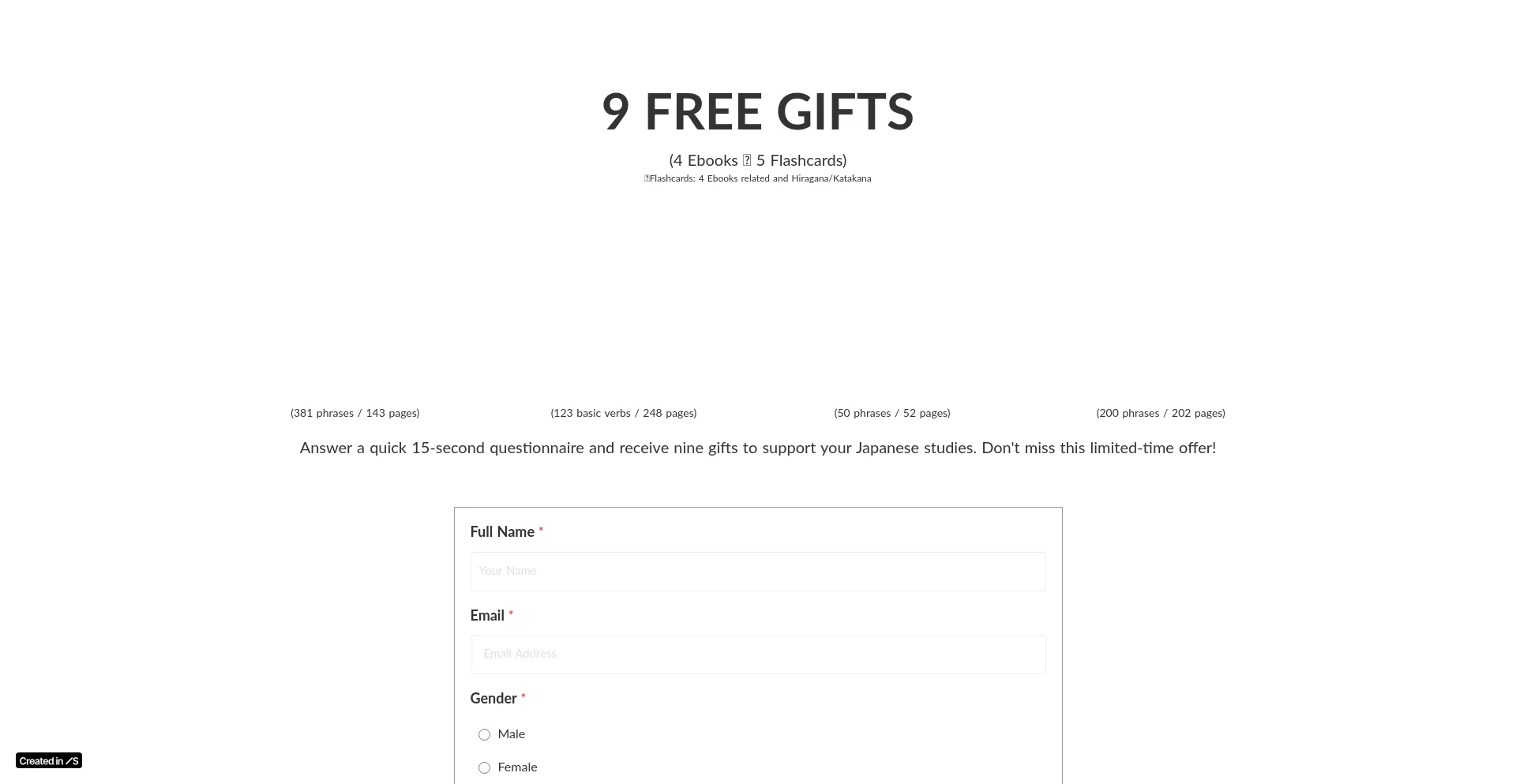 Website screenshot of Japanese-free-gift.studio.site