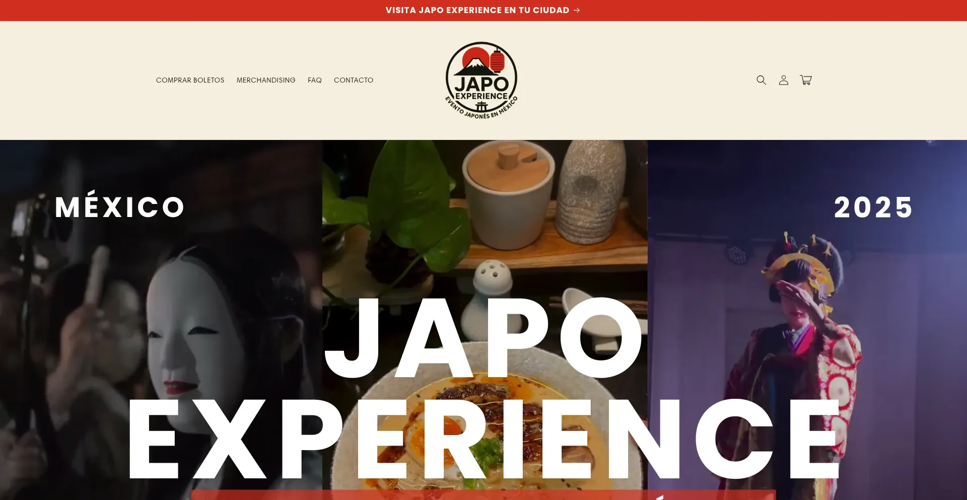 Website screenshot of Japoexperience.com