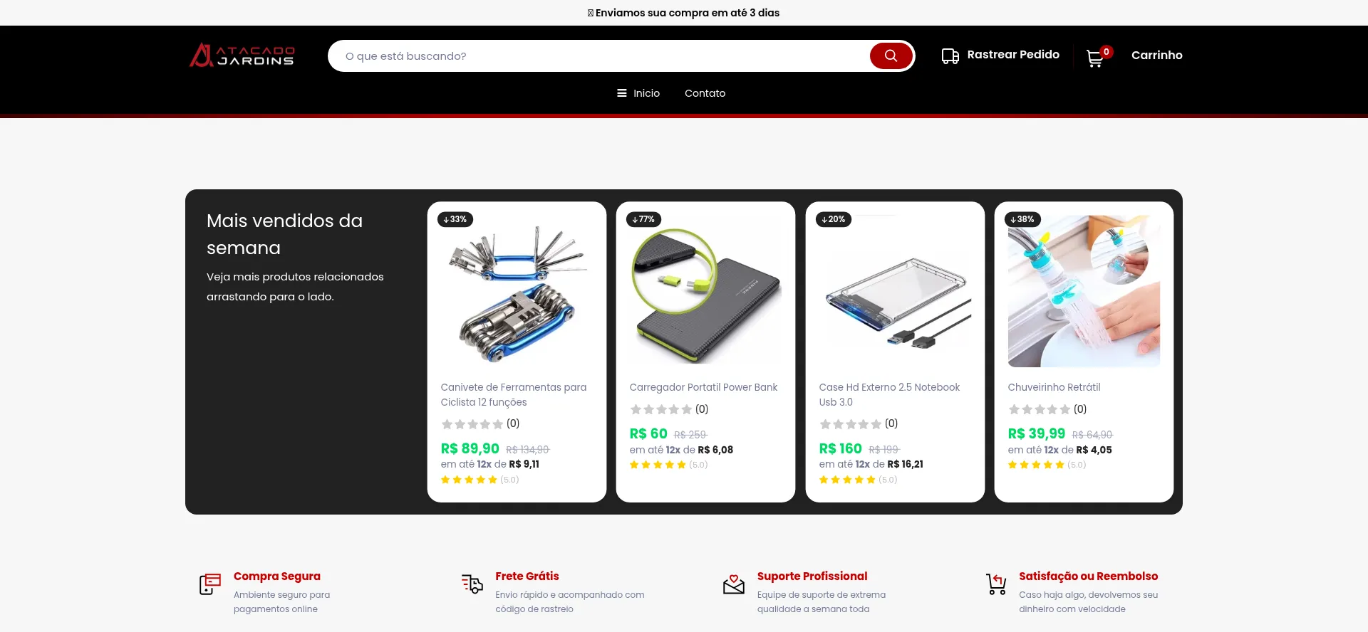 Website screenshot of Jardimatacado.com