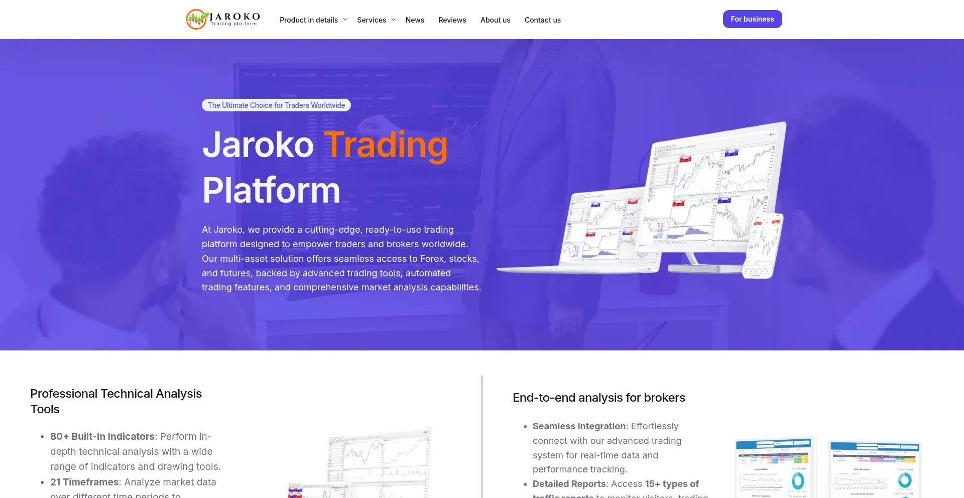 Website screenshot of Jaroko.com