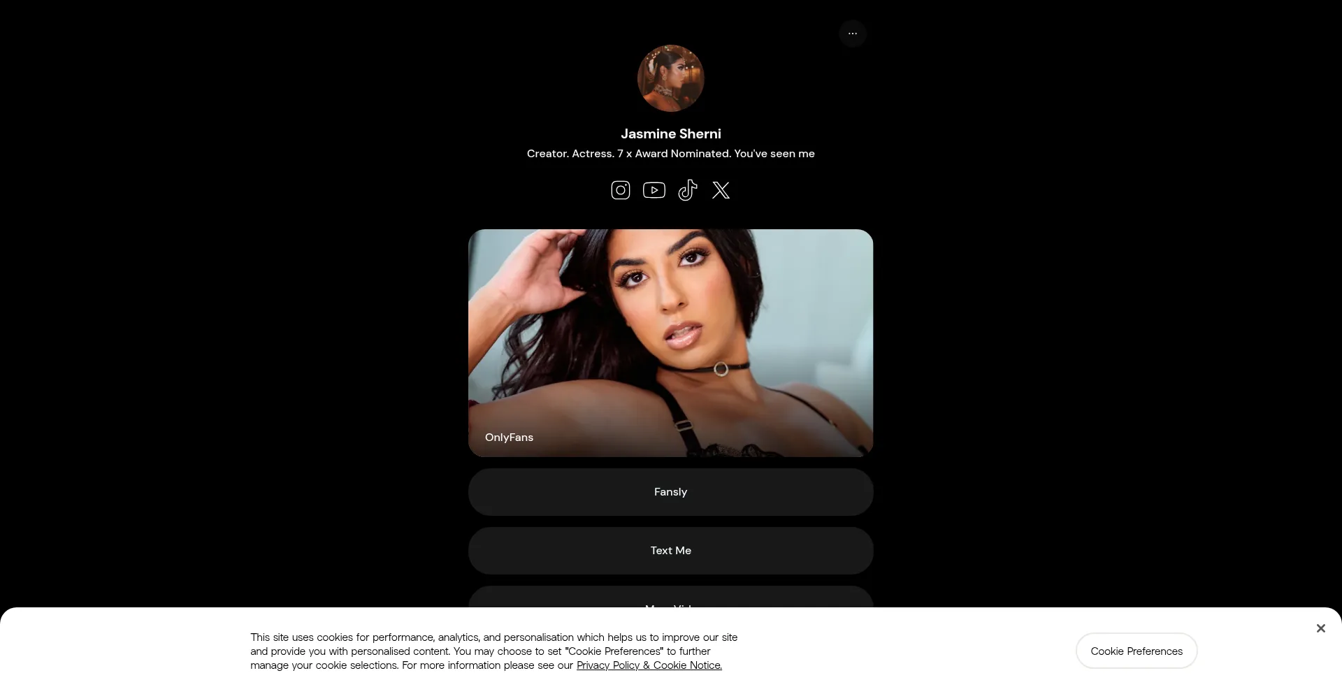 Website screenshot of Jasminesherni.net