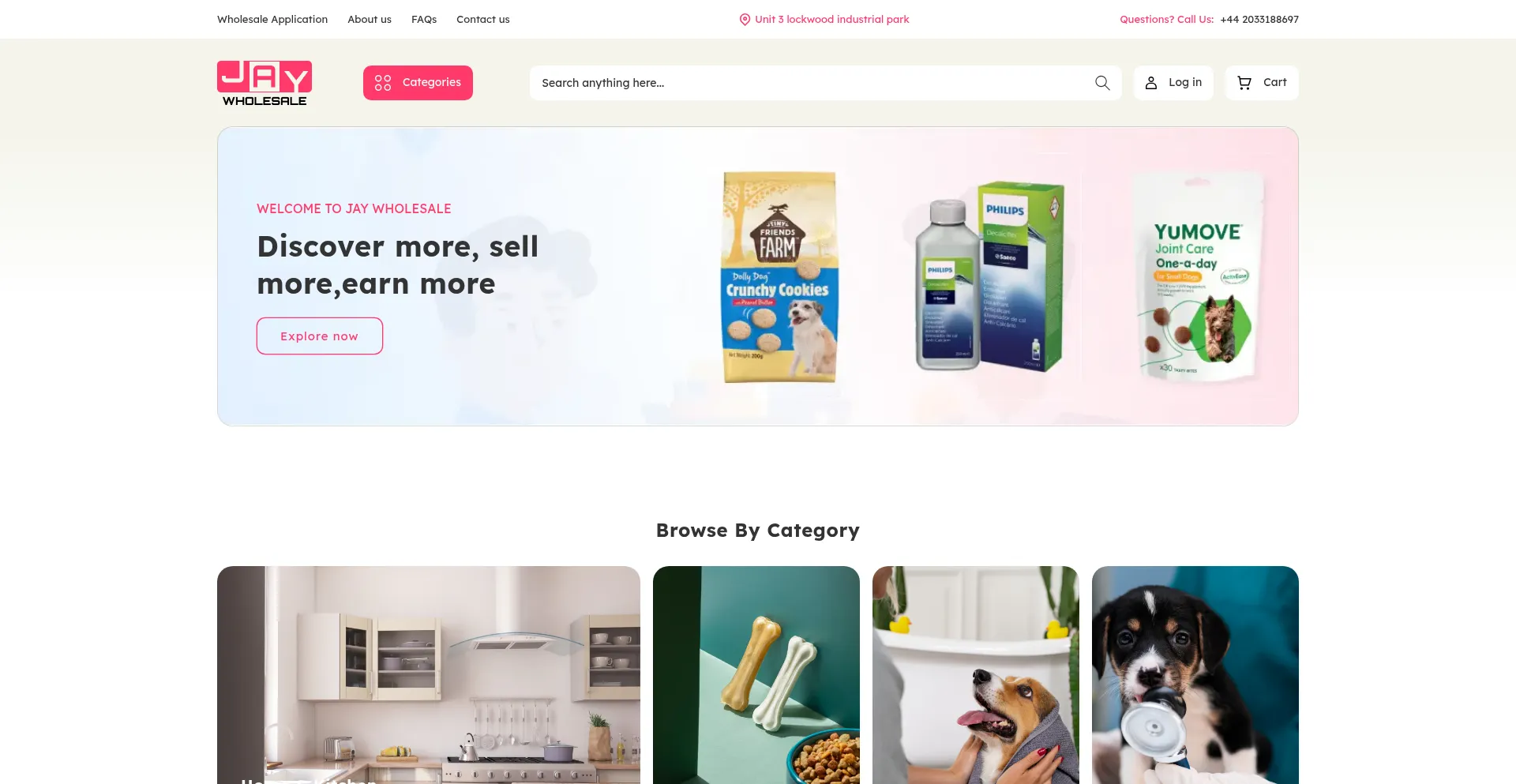 Website screenshot of Jaywholesale.co.uk