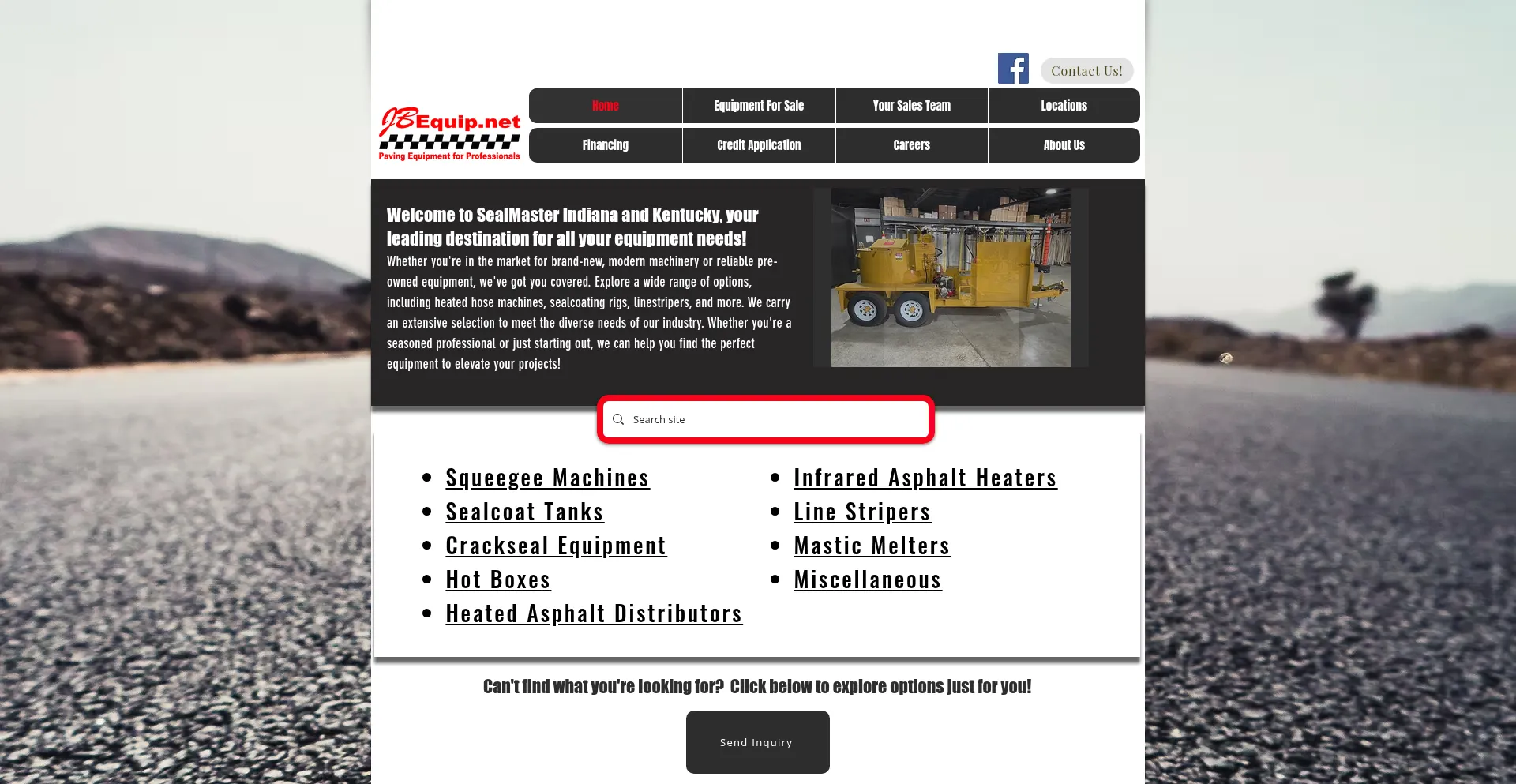 Website screenshot of Jbequip.net