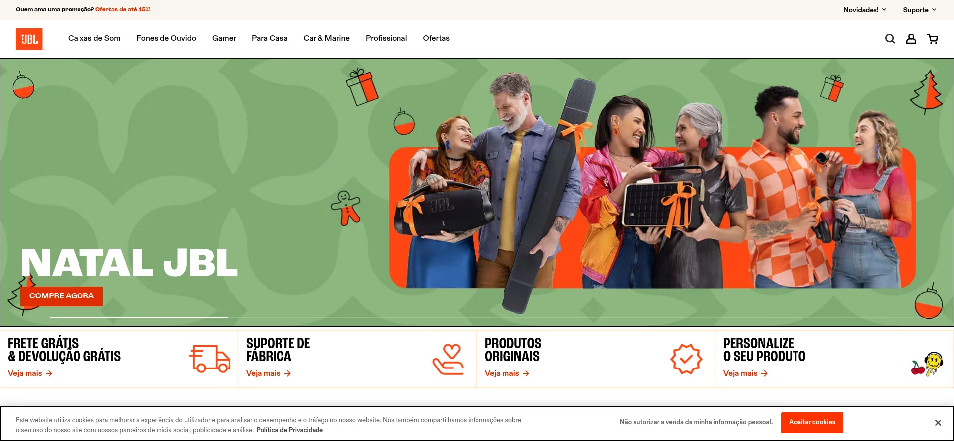Website screenshot of Jbl.com.br
