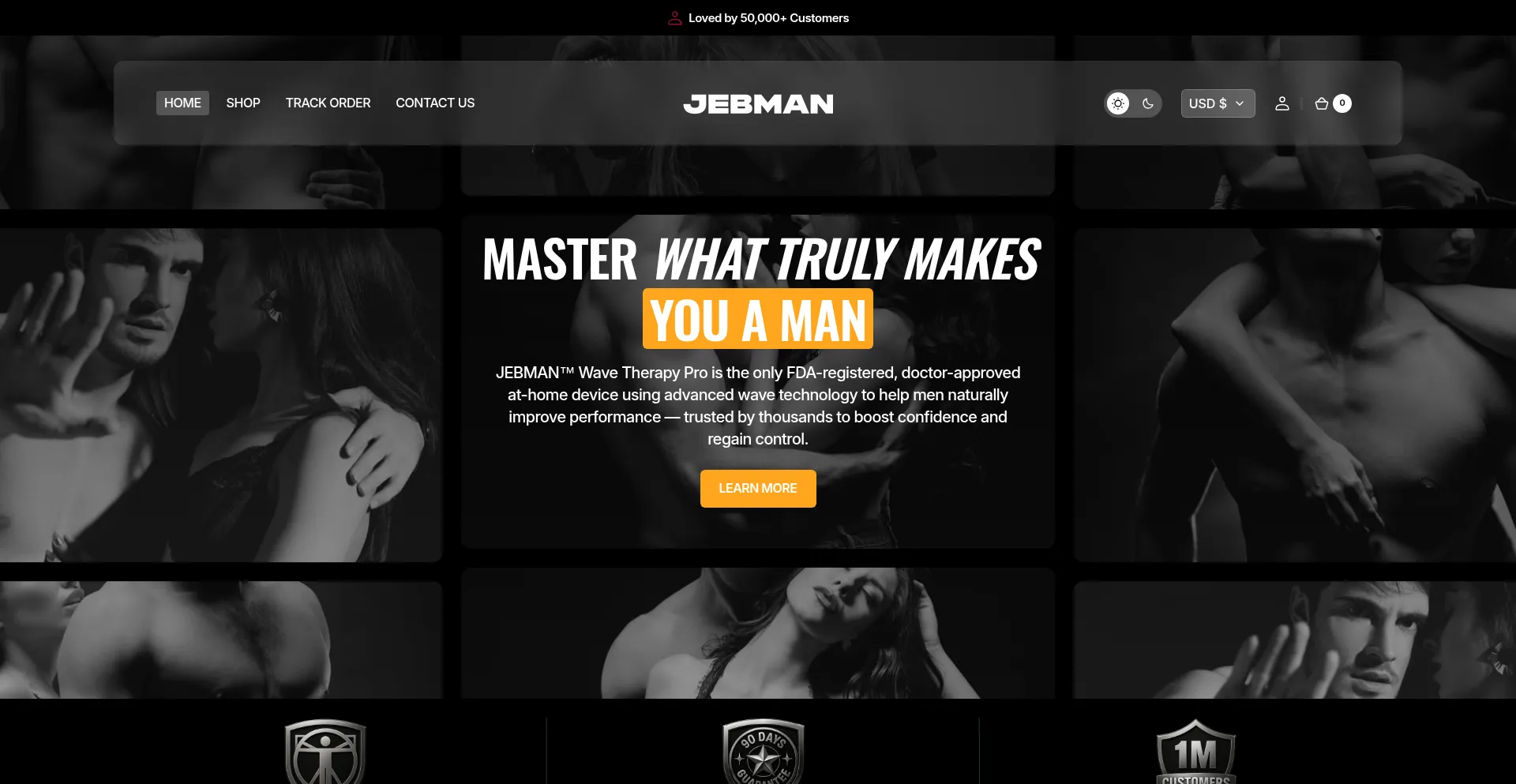 Website screenshot of Jebman.com