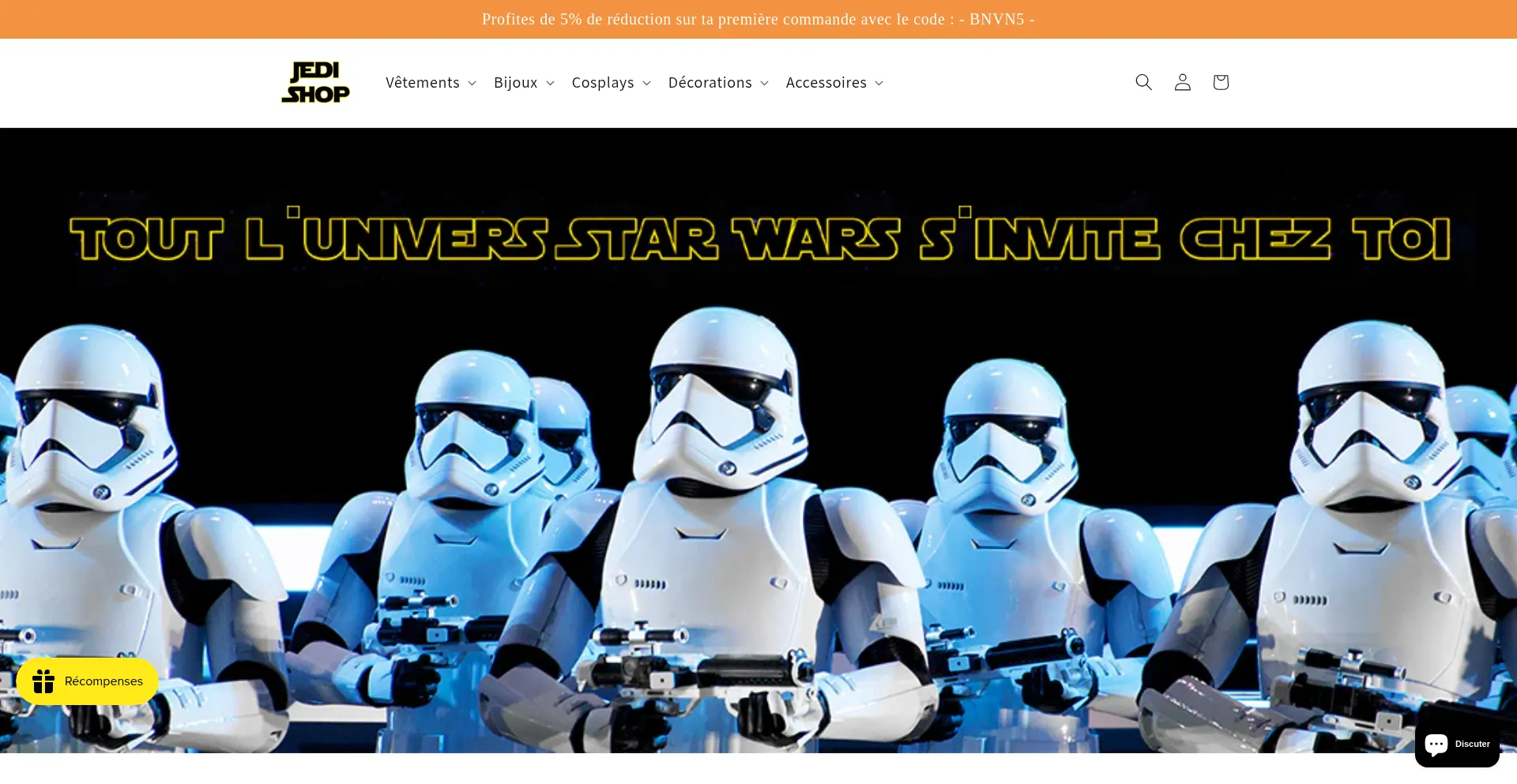 Website screenshot of Jedi-shop.com