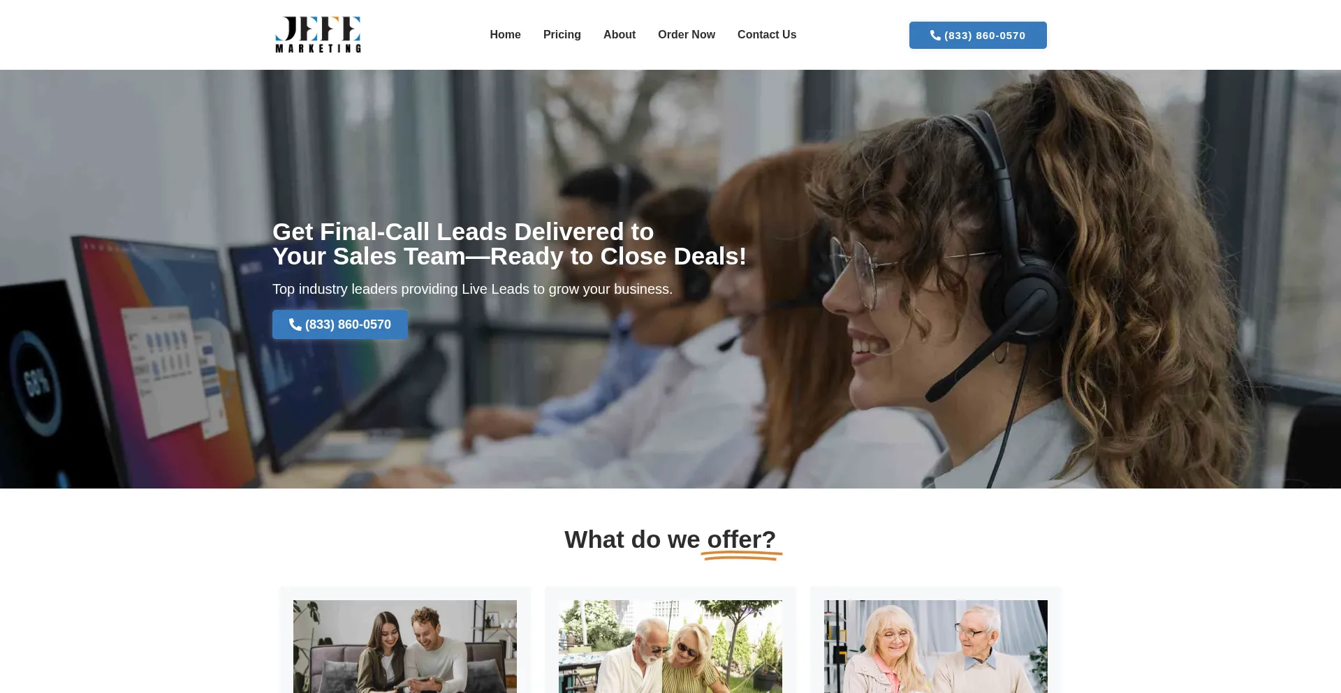Website screenshot of Jefemktg.com