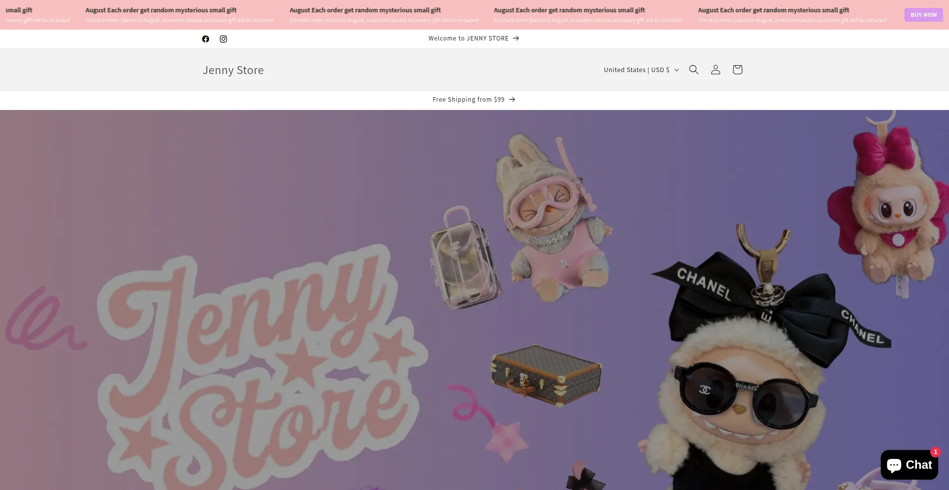 Website screenshot of Jennystore.cn