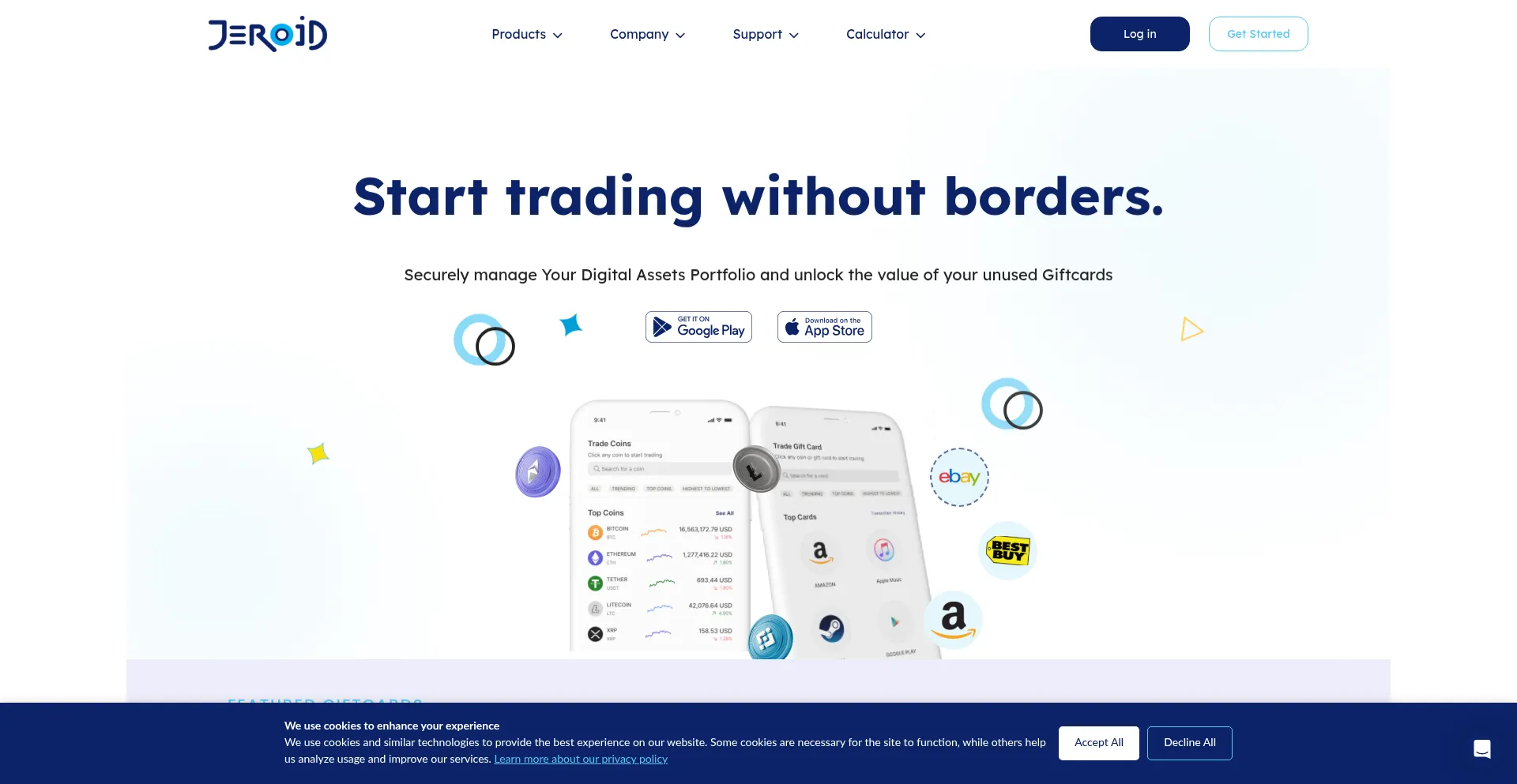 Website screenshot of Jeroid.co