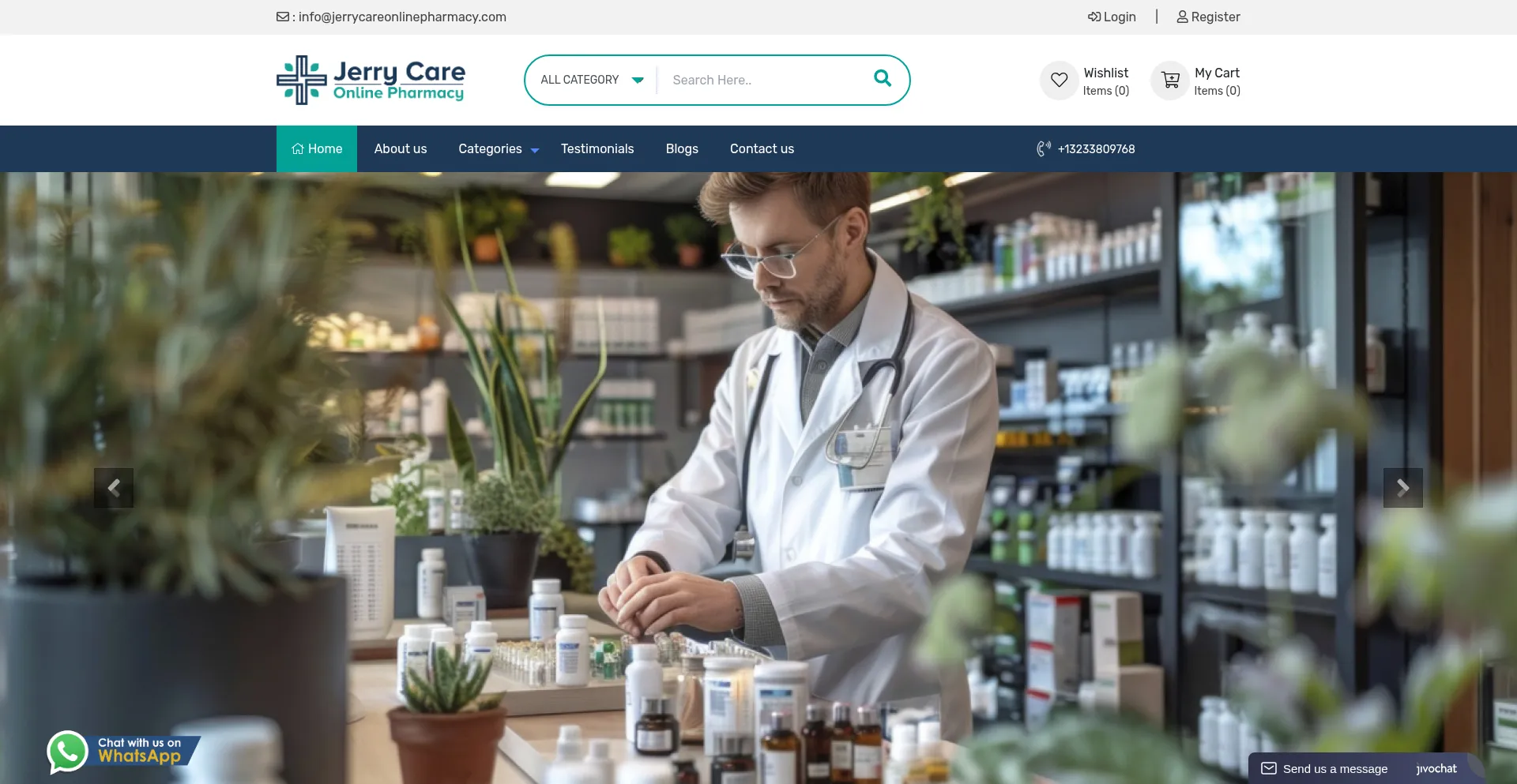 Jerrycareonlinepharmacy.com Screenshot
