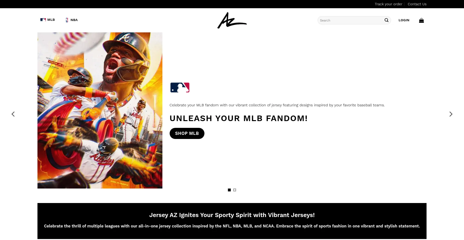 Website screenshot of Jerseyaz.com