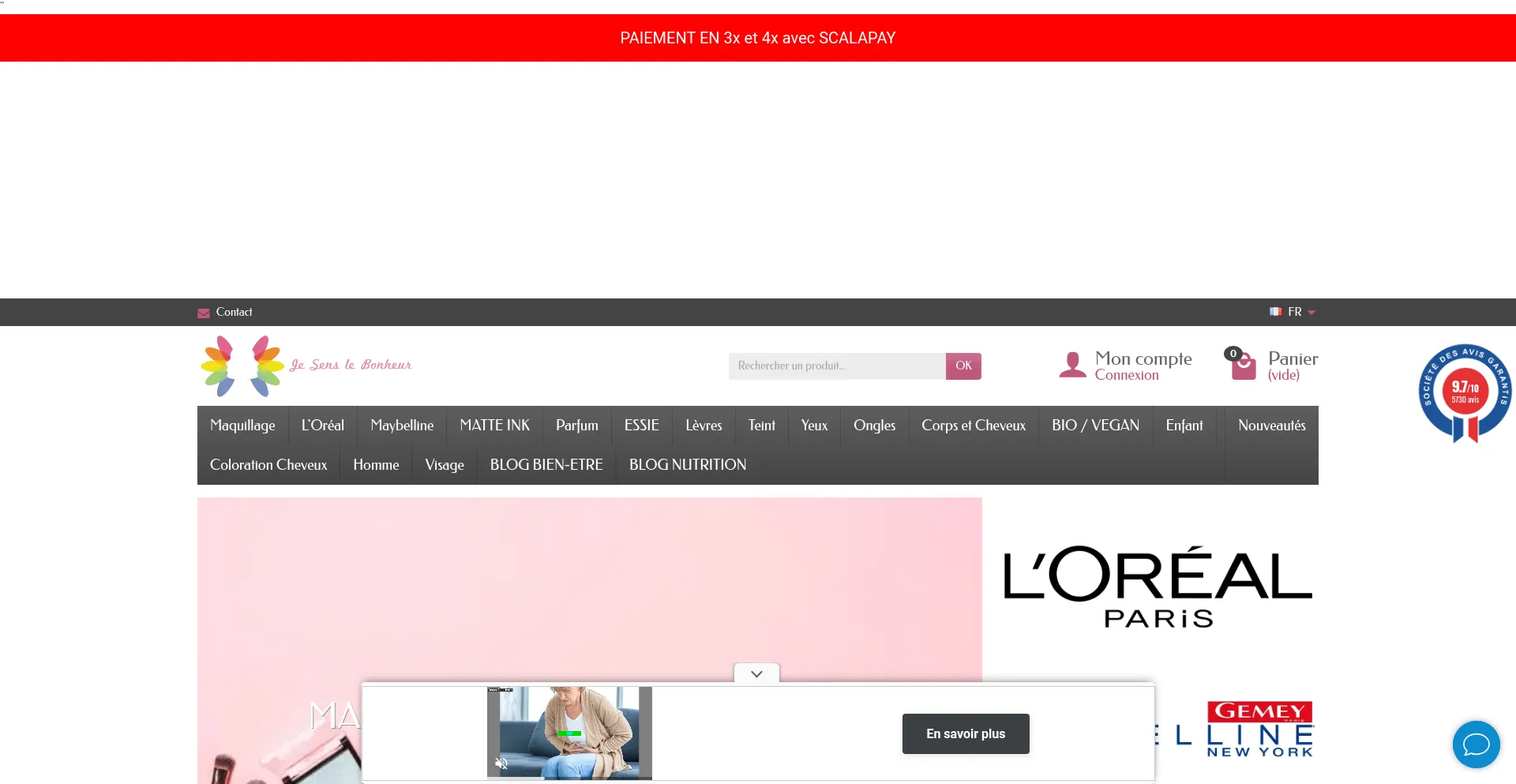 Website screenshot of Jesenslebonheur.fr