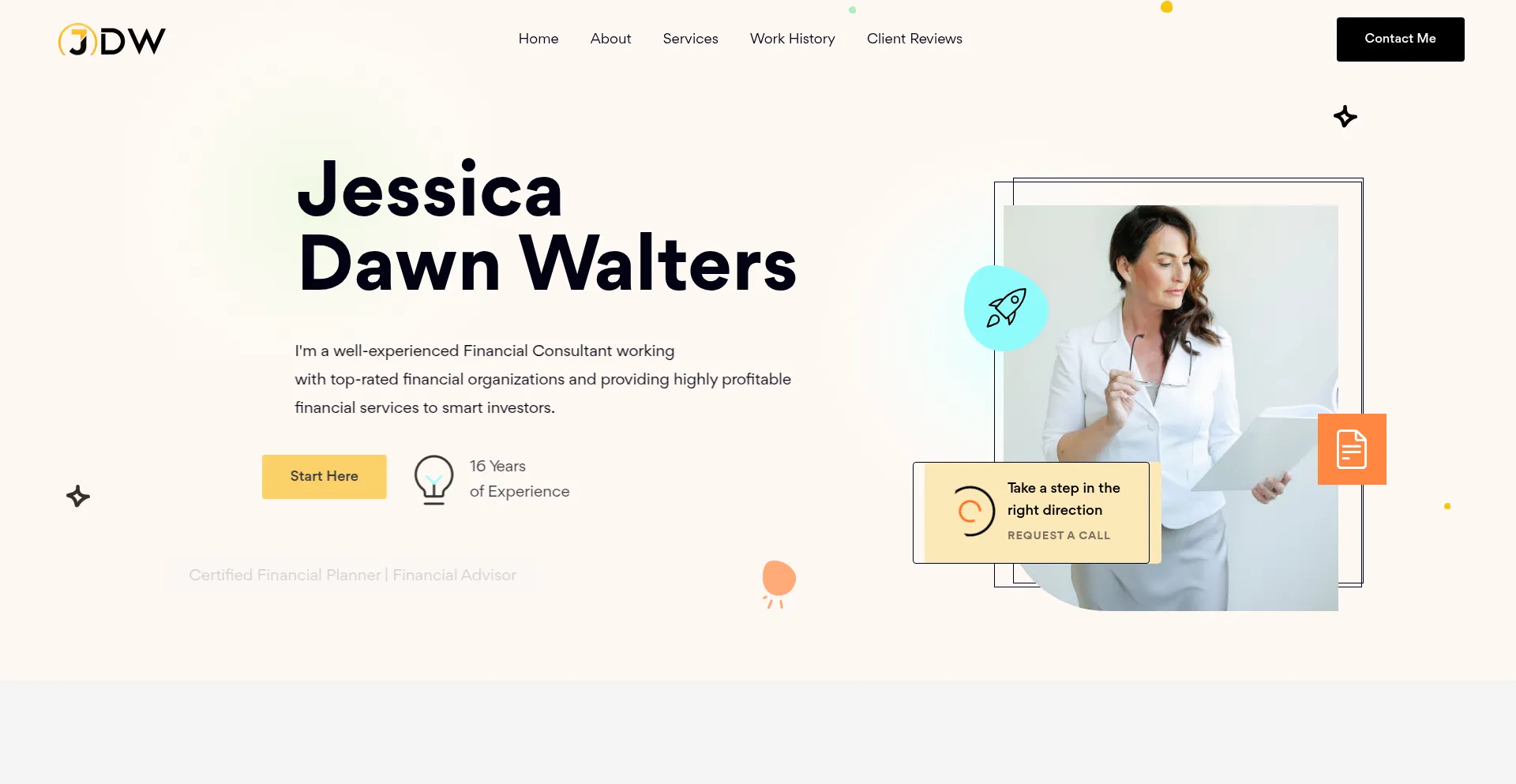 Website screenshot of Jessicadawnwalters.com