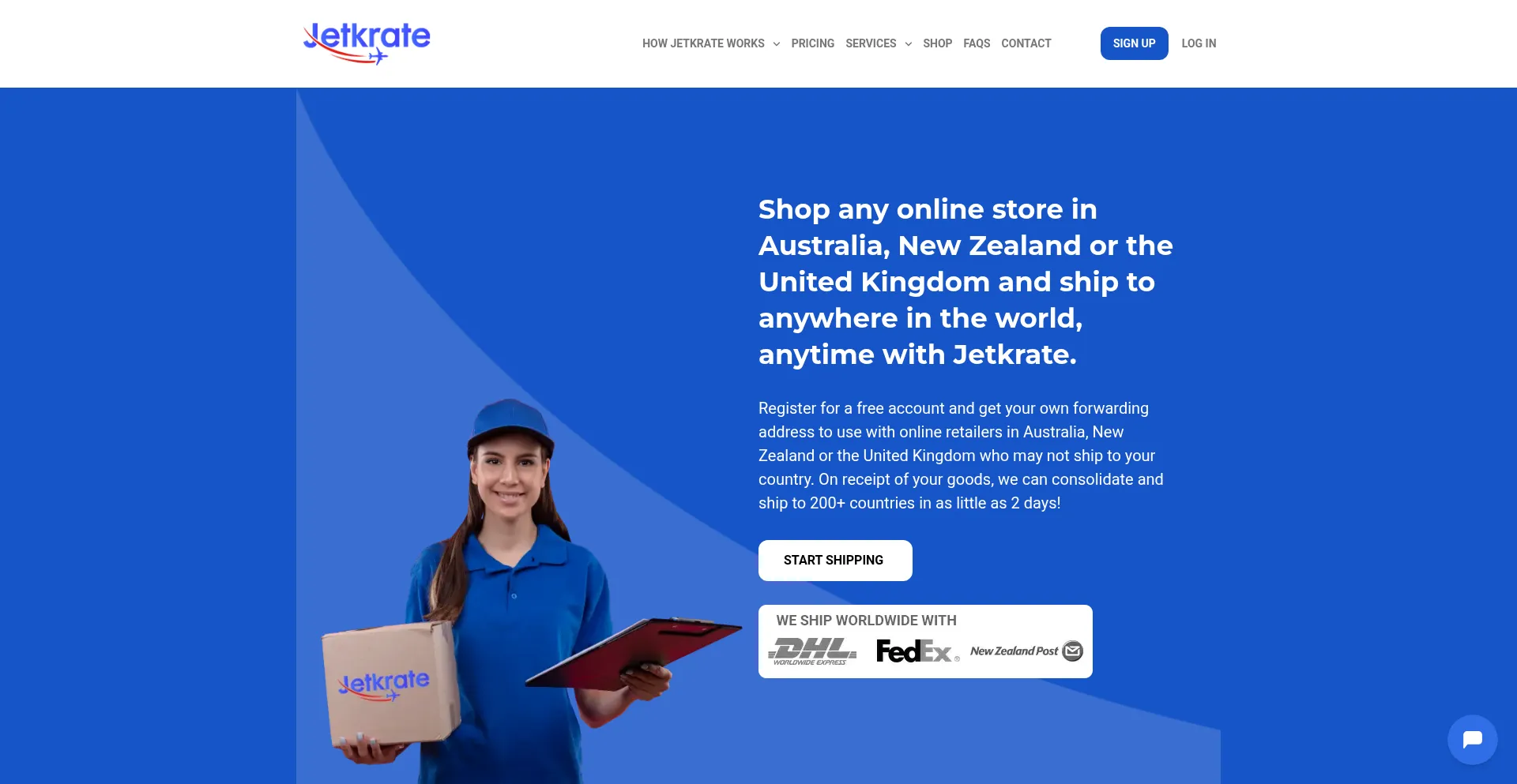 Website screenshot of Jetkrate.com