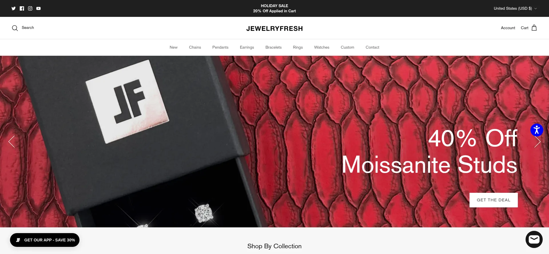 Website screenshot of Jewelryfresh.com
