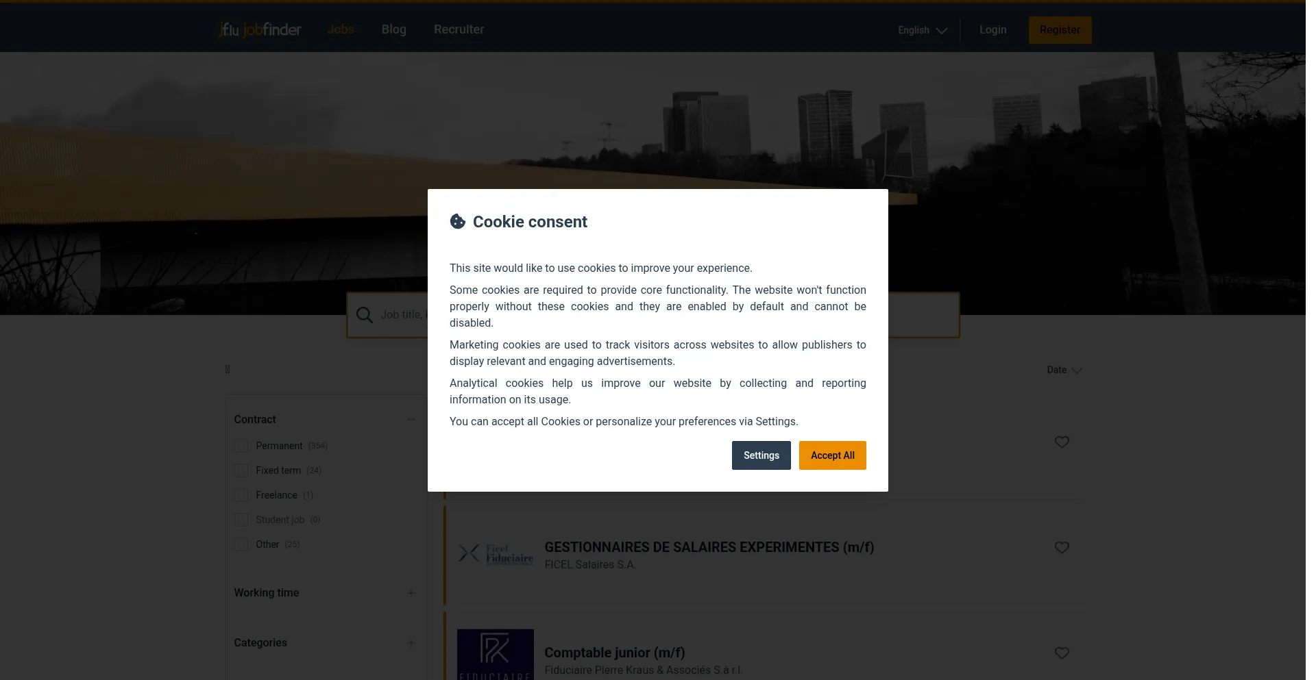 Website screenshot of Jf.lu