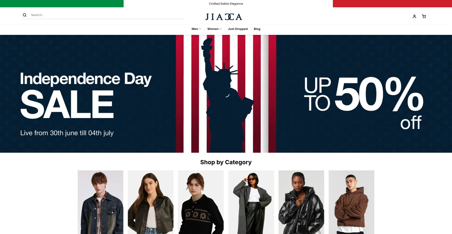 Website screenshot of Jiacca.com