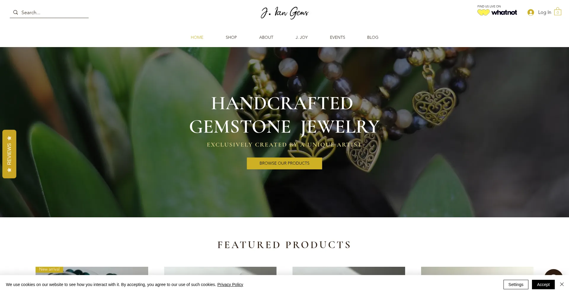 Website screenshot of Jiangems.com