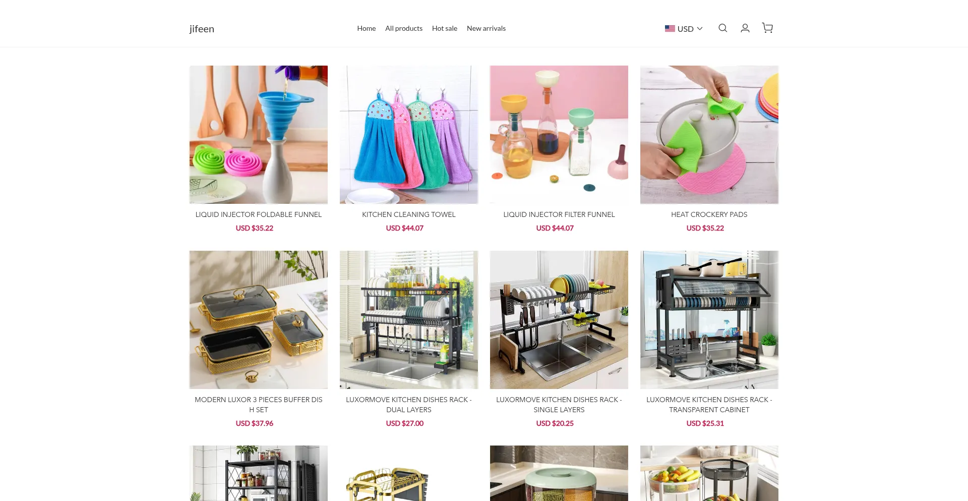 Website screenshot of Jifeen.com