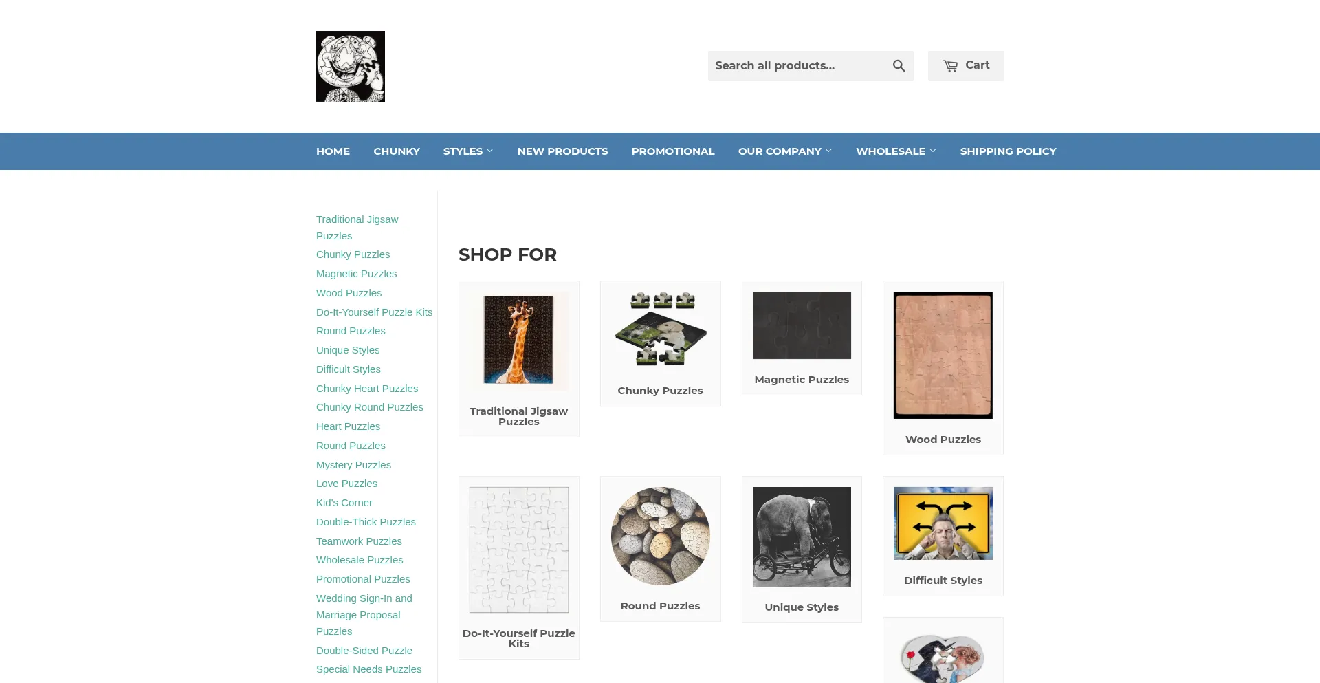 Website screenshot of Jigsawpuzzle.com