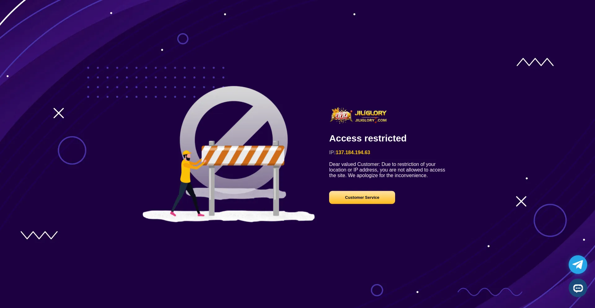 Website screenshot of Jiliglory.cc