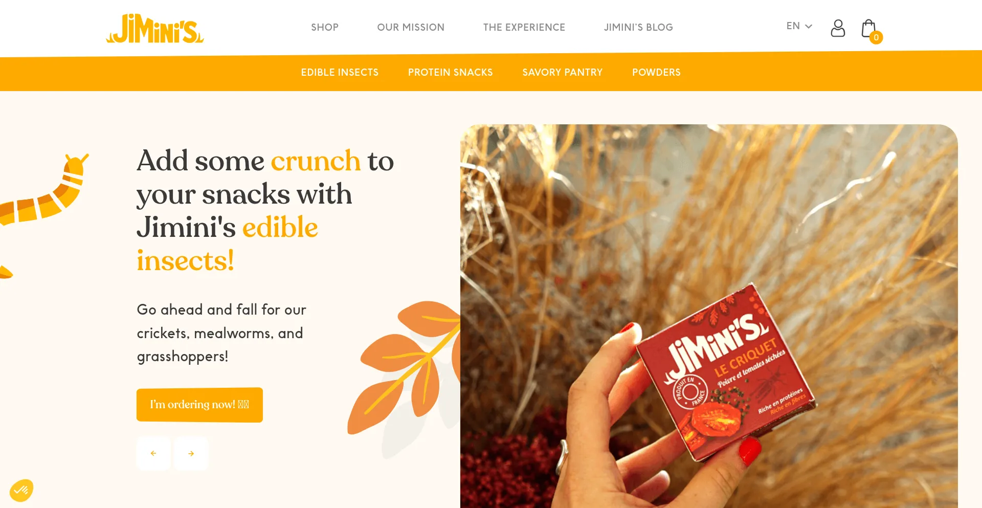 Website screenshot of Jiminis.com