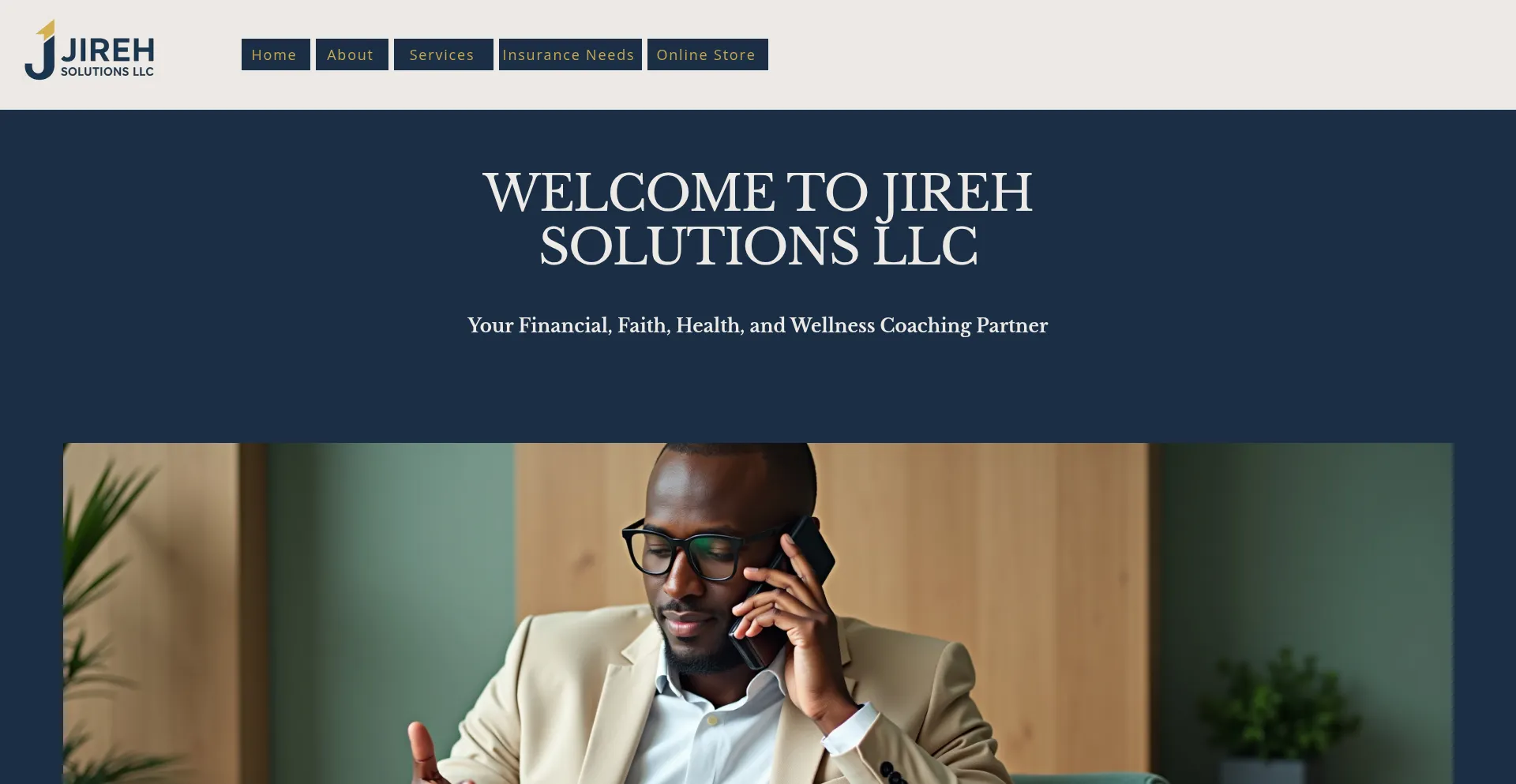 Website screenshot of Jirehsolutions.online
