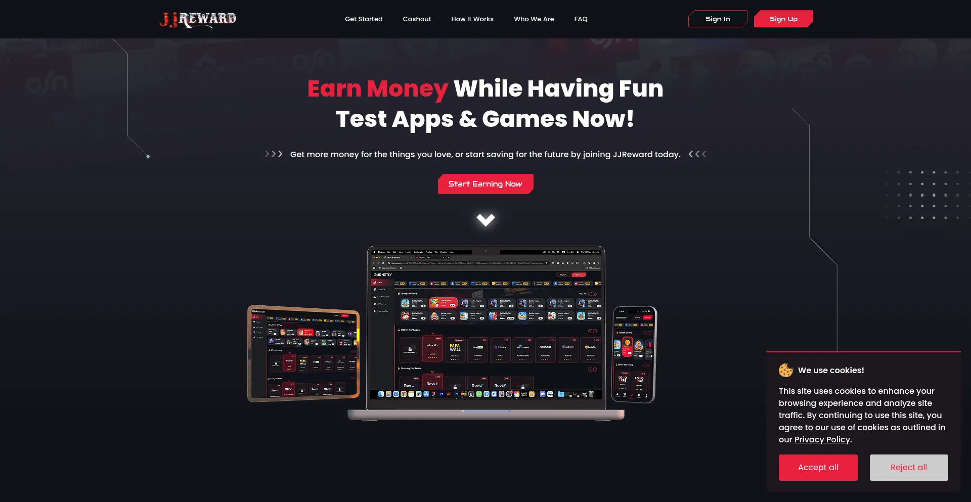 Jjreward.com Screenshot