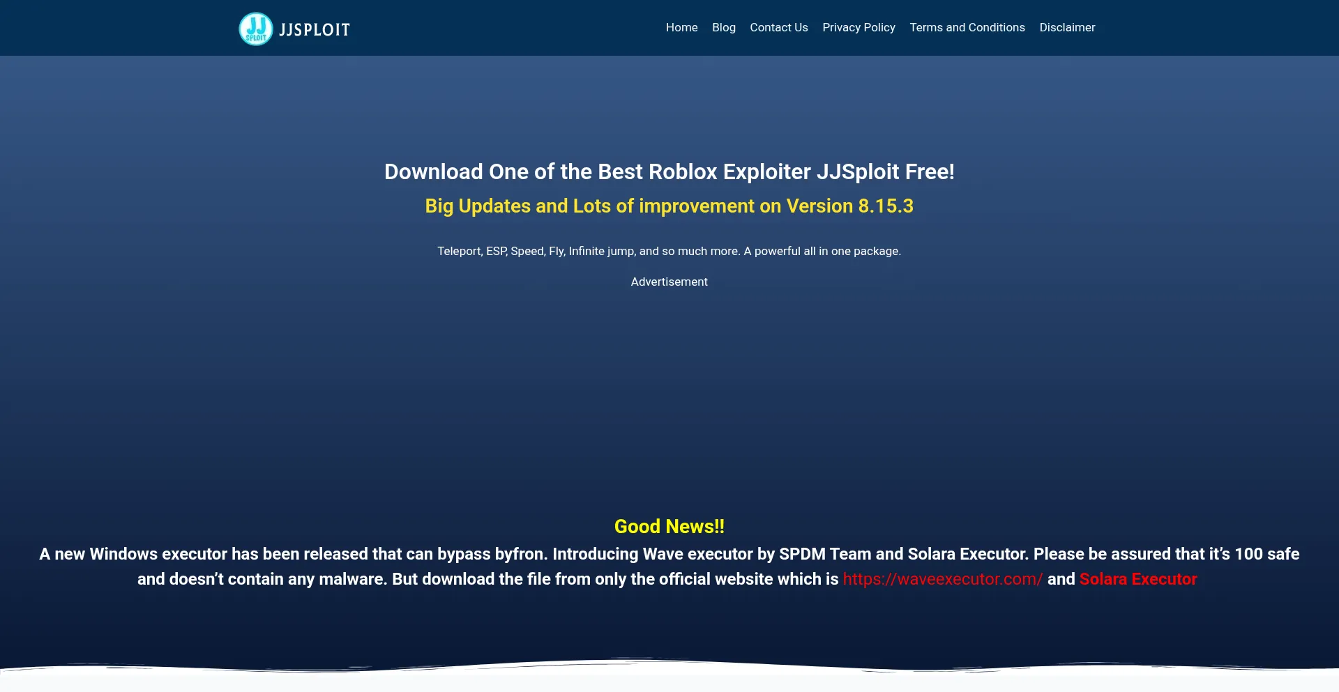 Website screenshot of Jjsploit.net