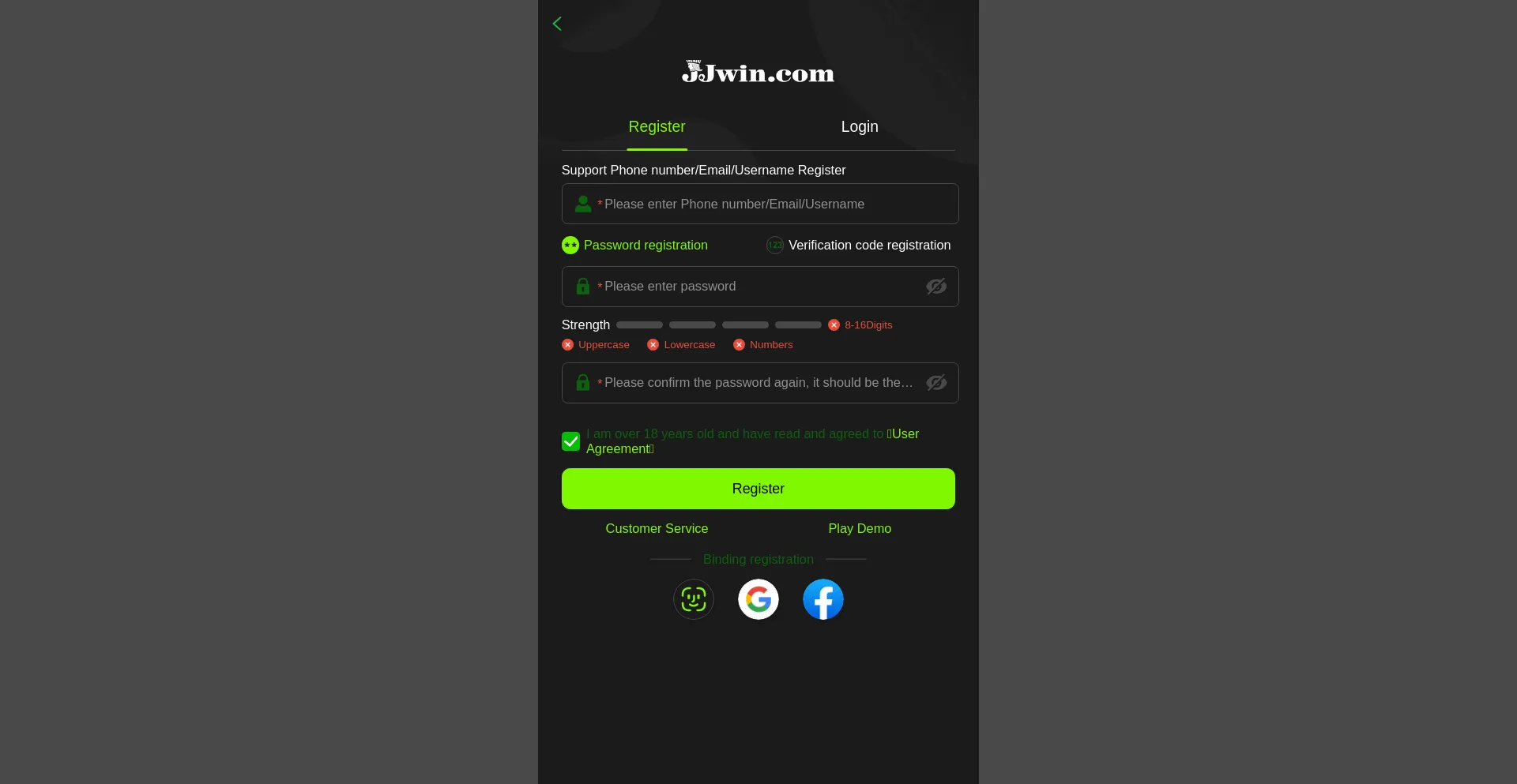 Website screenshot of Jjwin.org