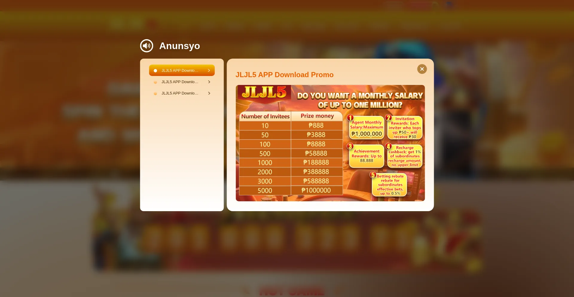 Website screenshot of Jljl5.com.ph