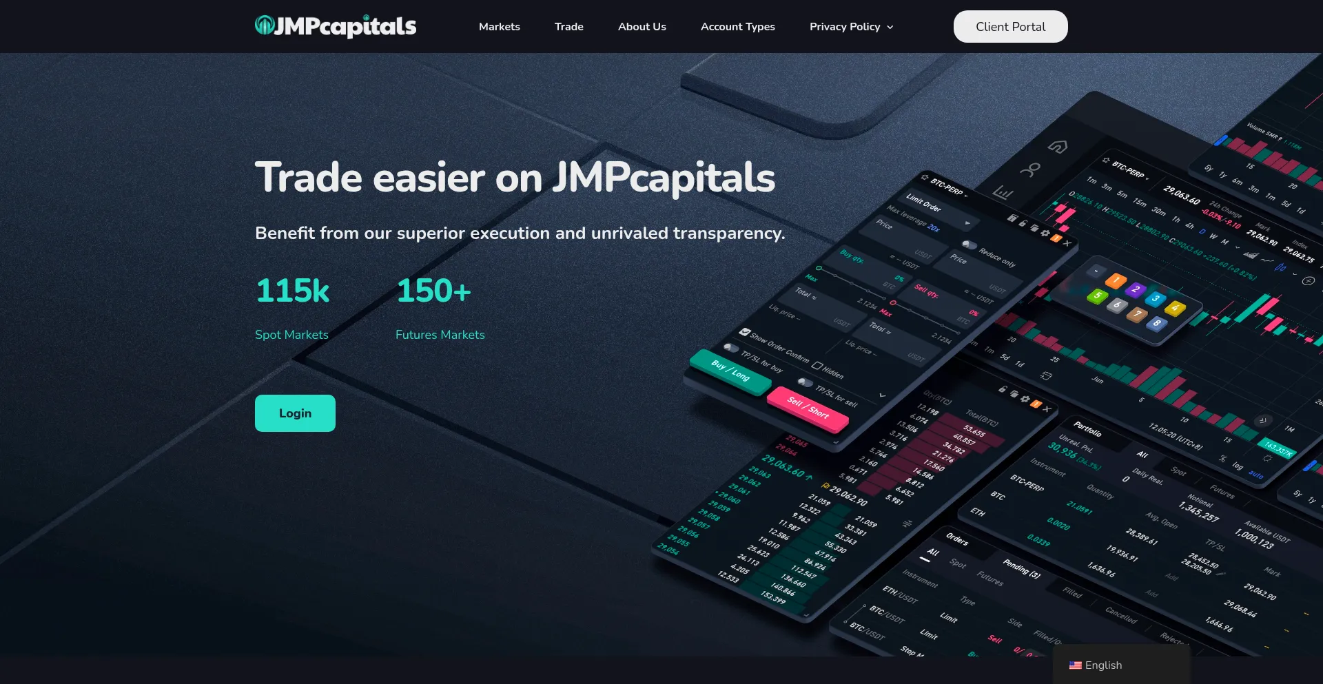 Website screenshot of Jmpcapitals.io