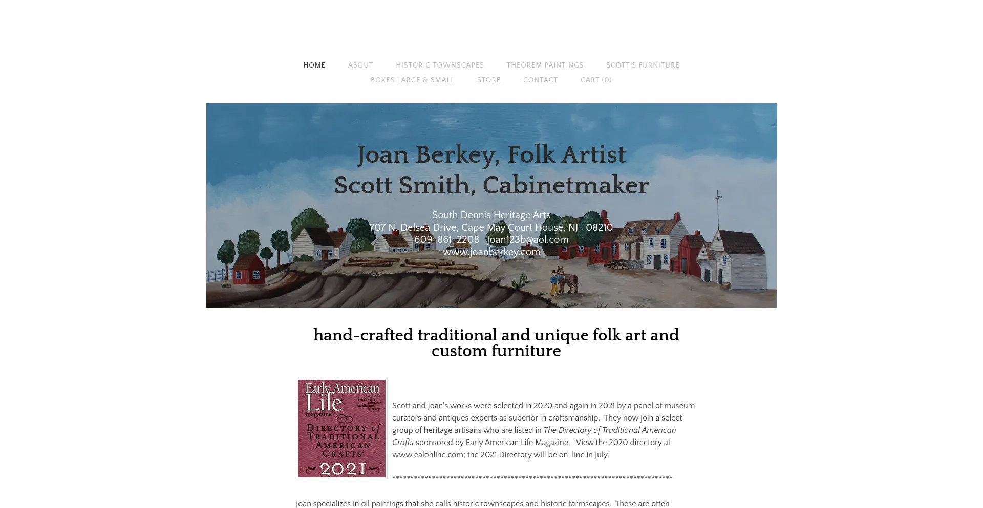 Website screenshot of Joanberkey.com