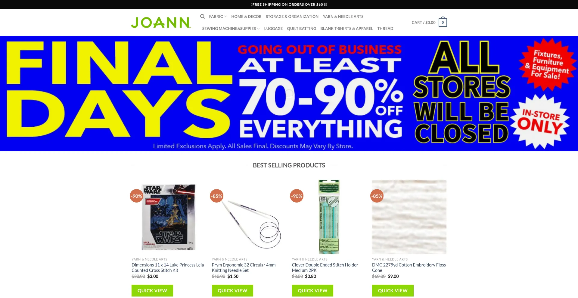 Website screenshot of Joann-officiall.com