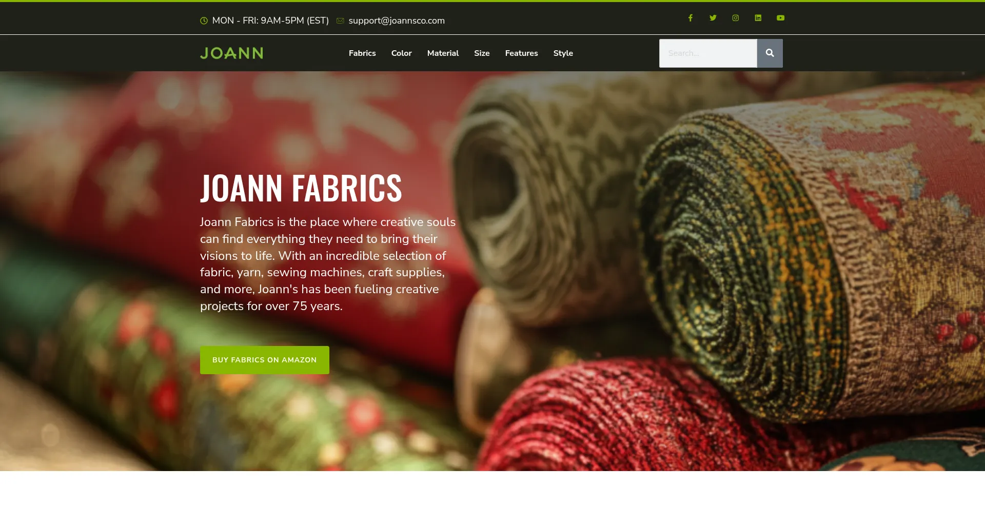Website screenshot of Joannsco.com
