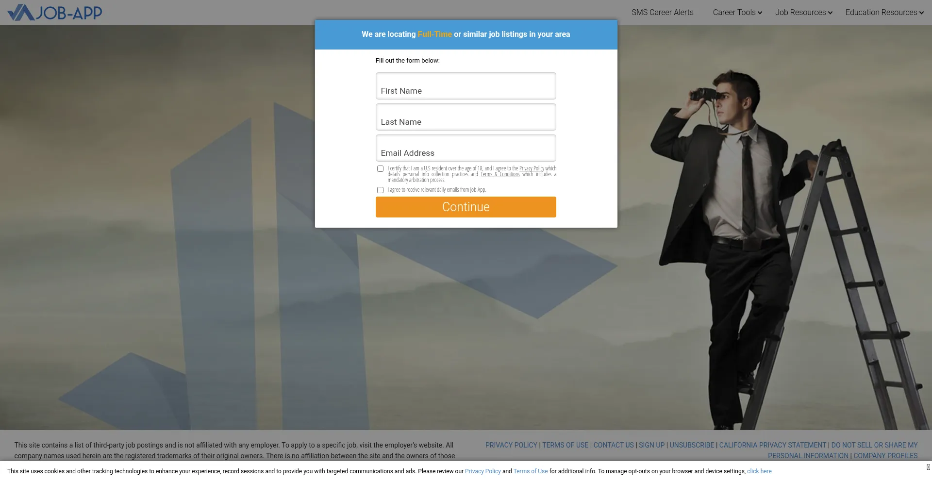 Website screenshot of Job-applink.com