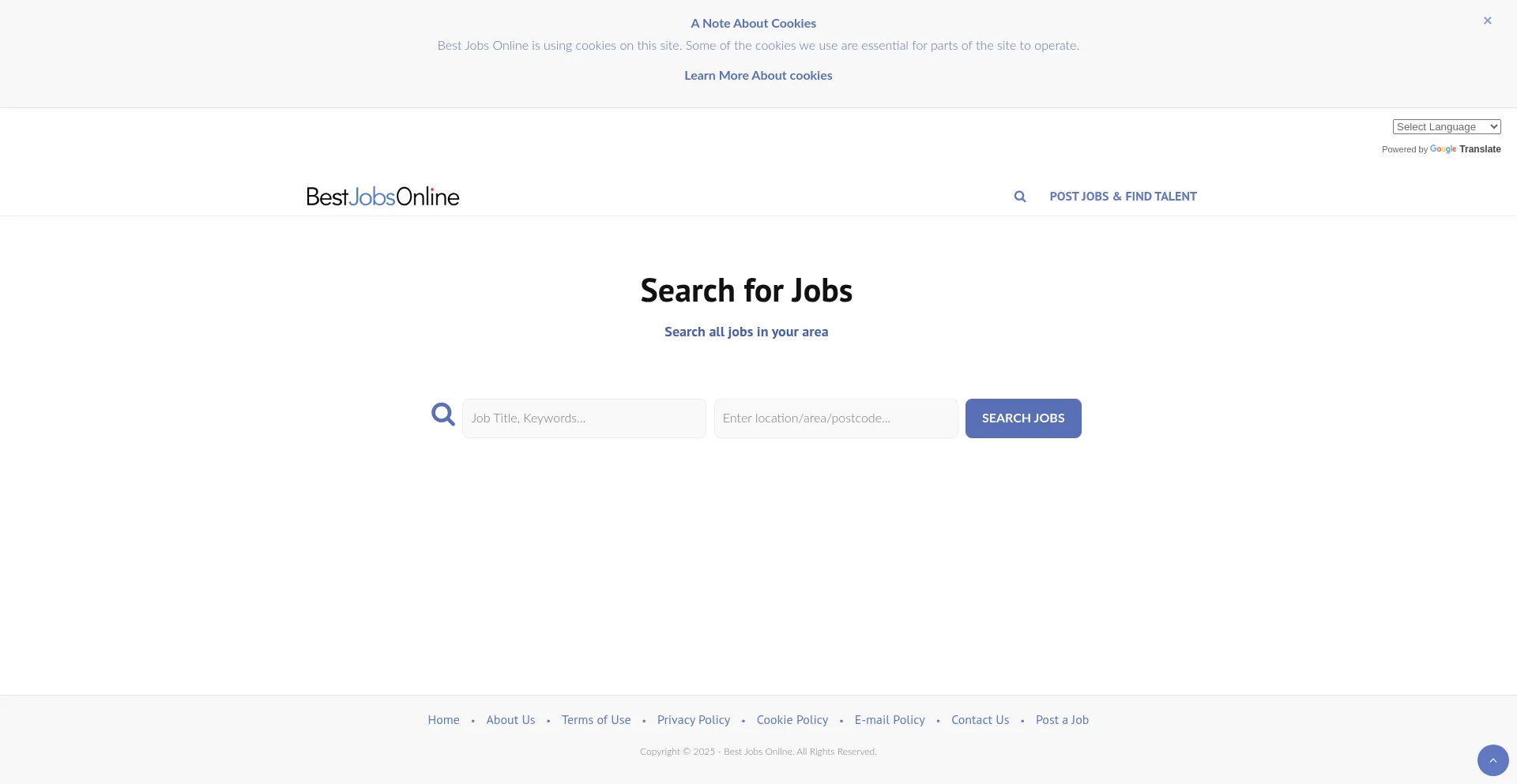 Website screenshot of Jobs.best-jobs-online.com