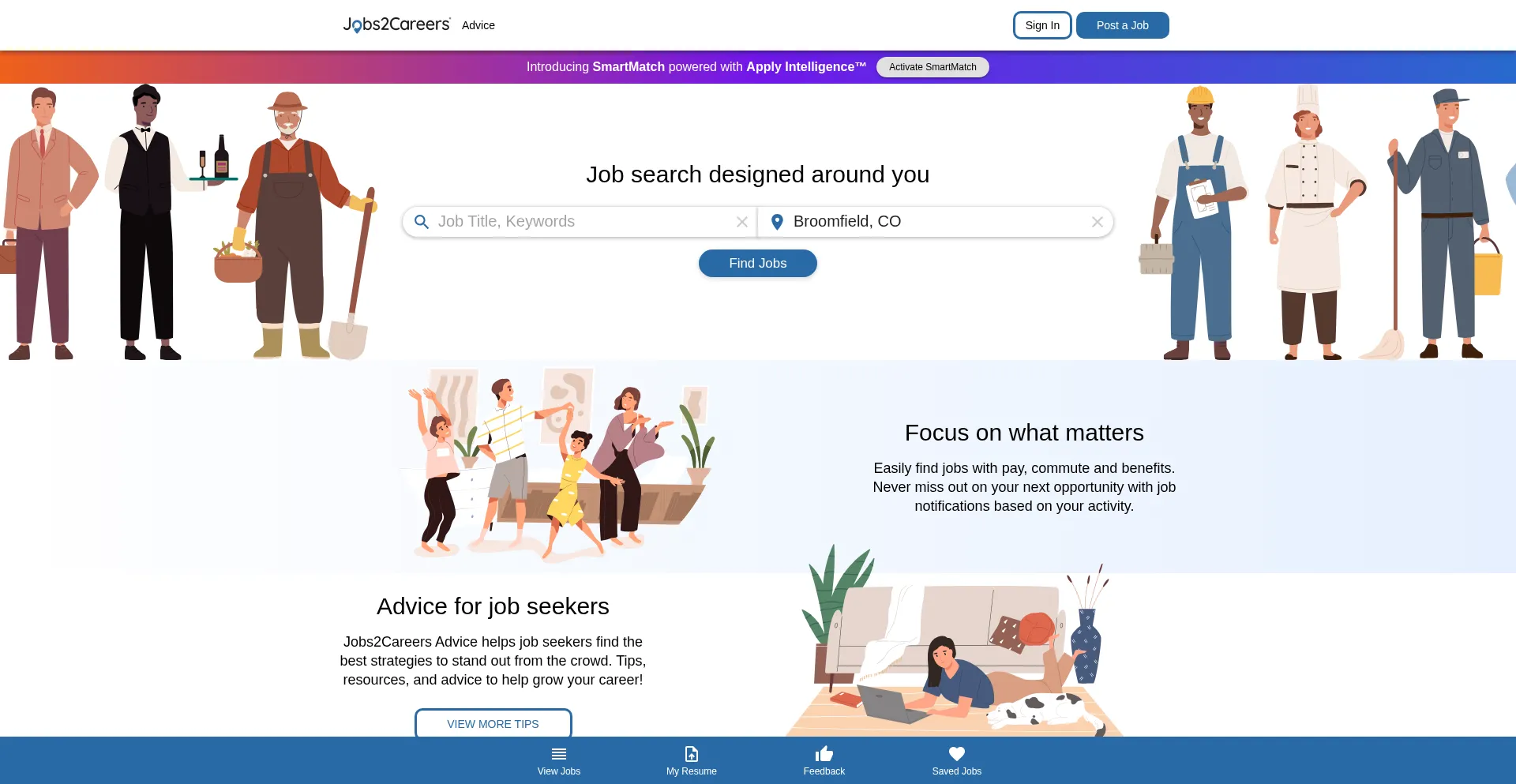 Jobs2careers.com Screenshot