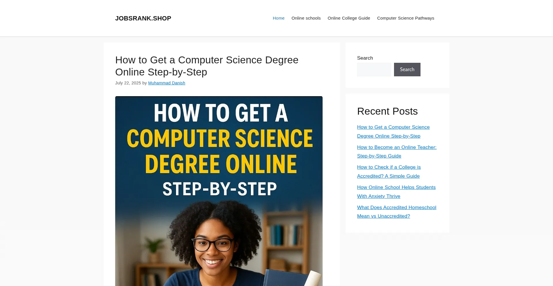 Website screenshot of Jobsrank.shop