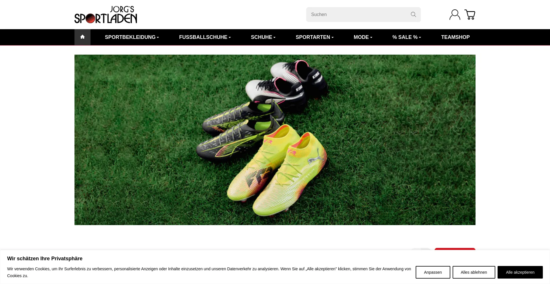 Website screenshot of Joergs-sportladen.de