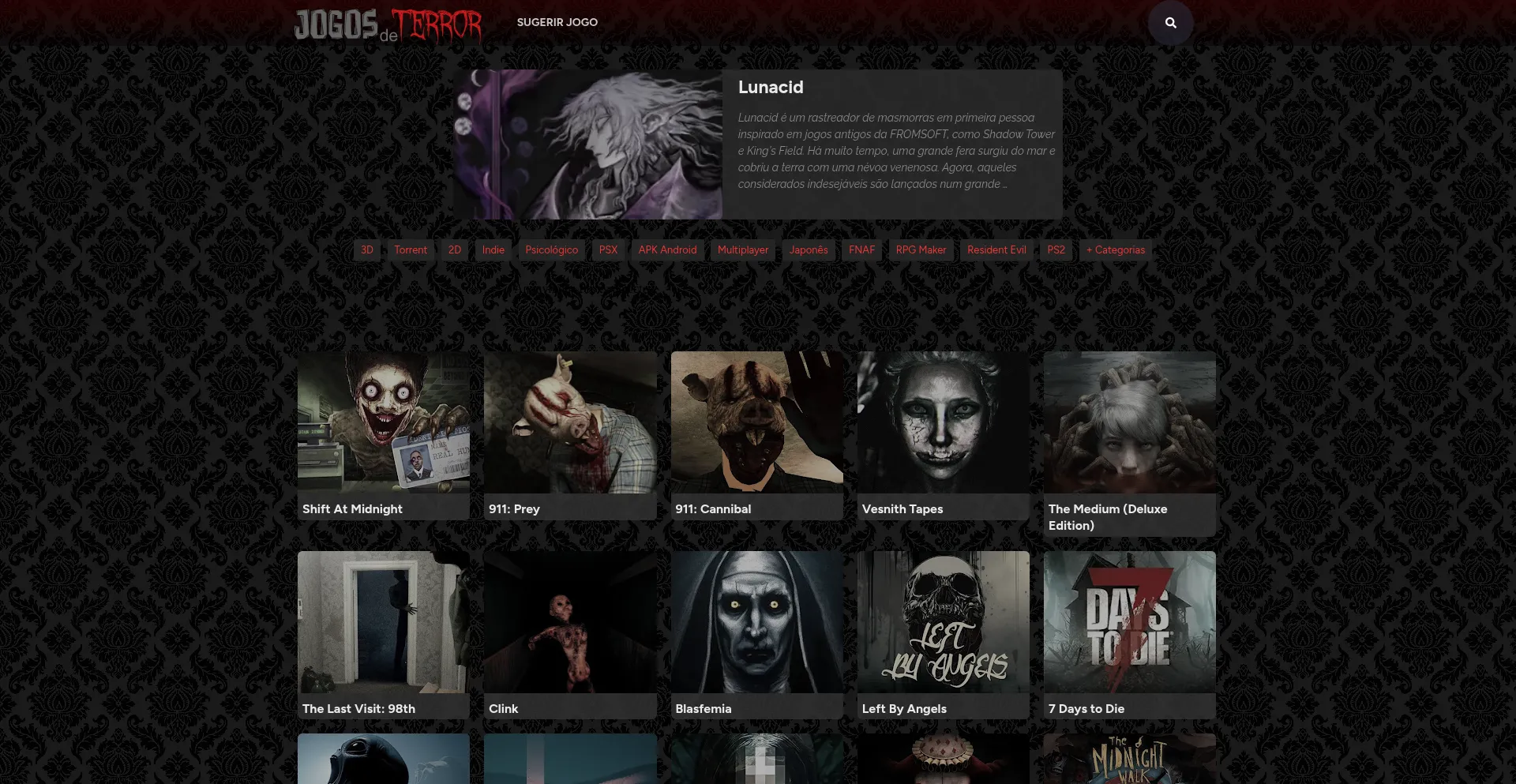 Website screenshot of Jogosterror.com