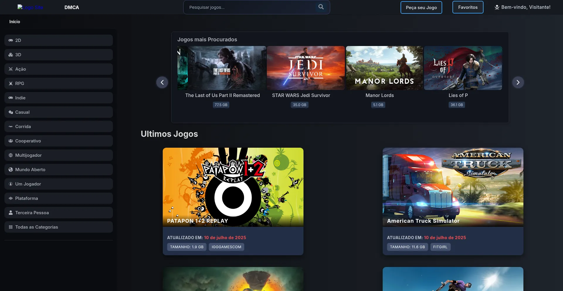 Website screenshot of Jogostorrents.net