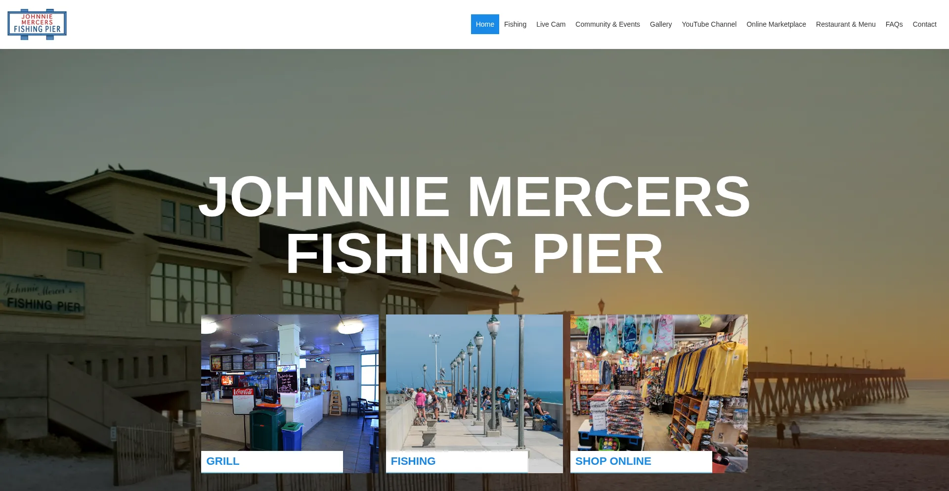 Johnniemercersfishingpier.com