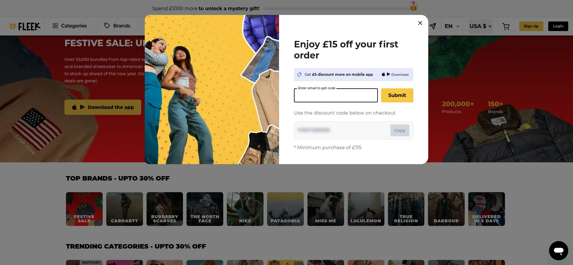Website screenshot of Joinfleek.com
