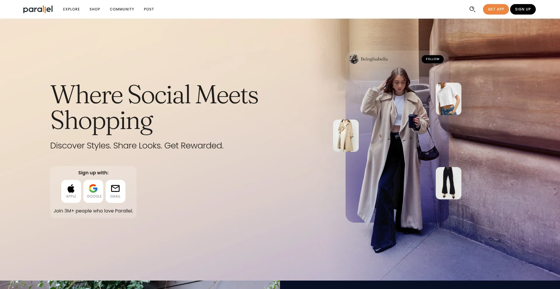 Website screenshot of Joinparallel.io