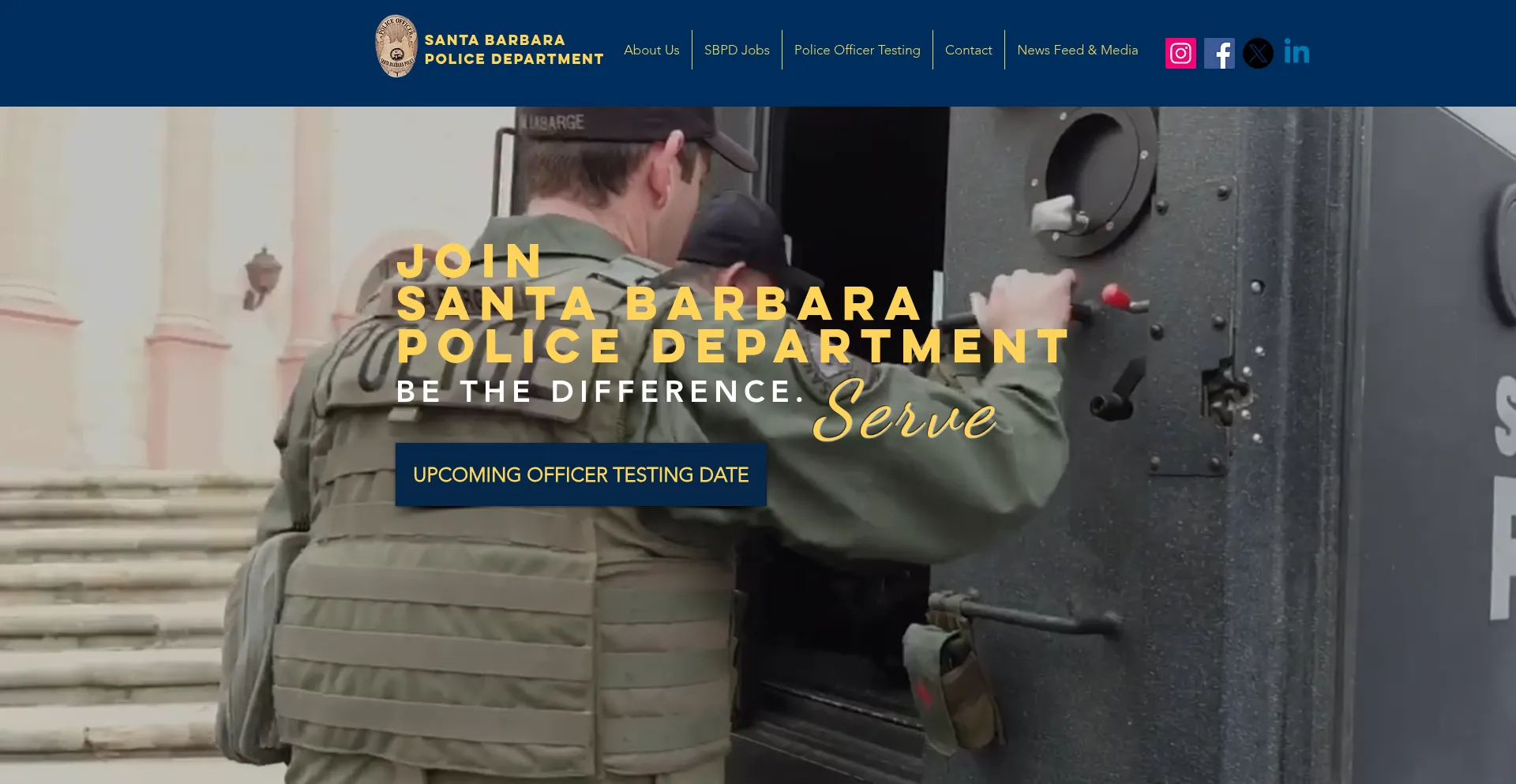Website screenshot of Joinsantabarbarapd.org