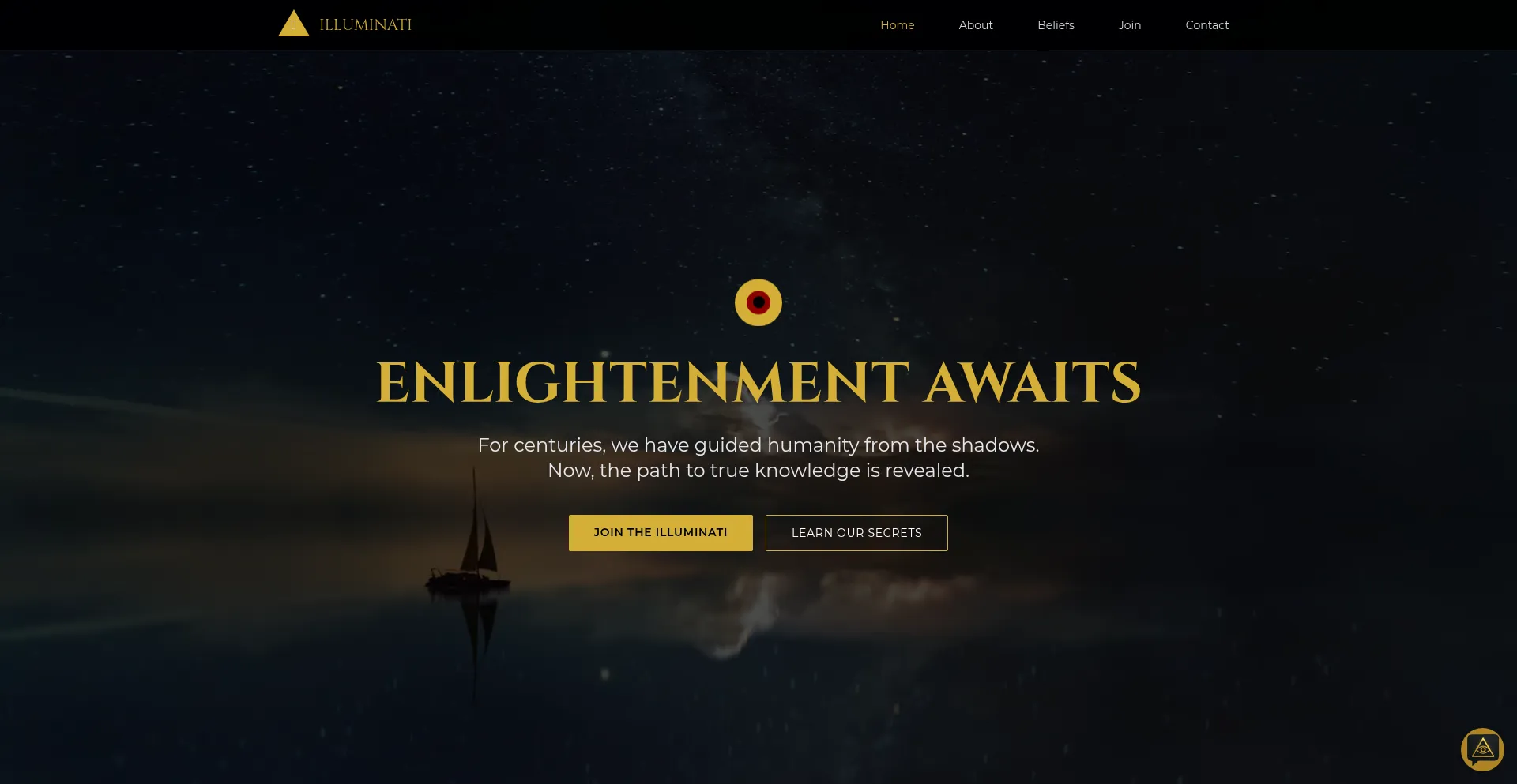 Website screenshot of Joinsecretsociety.com