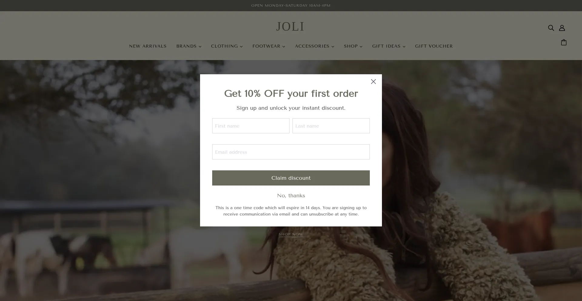 Joliclothing.com Screenshot