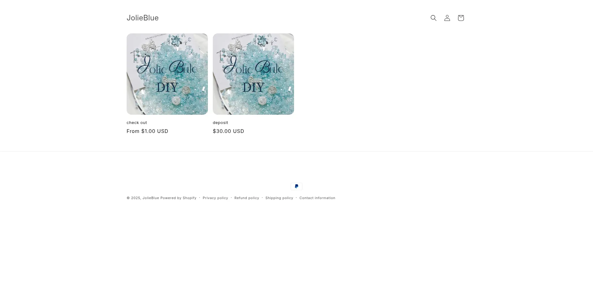 Website screenshot of Jolieblue.com