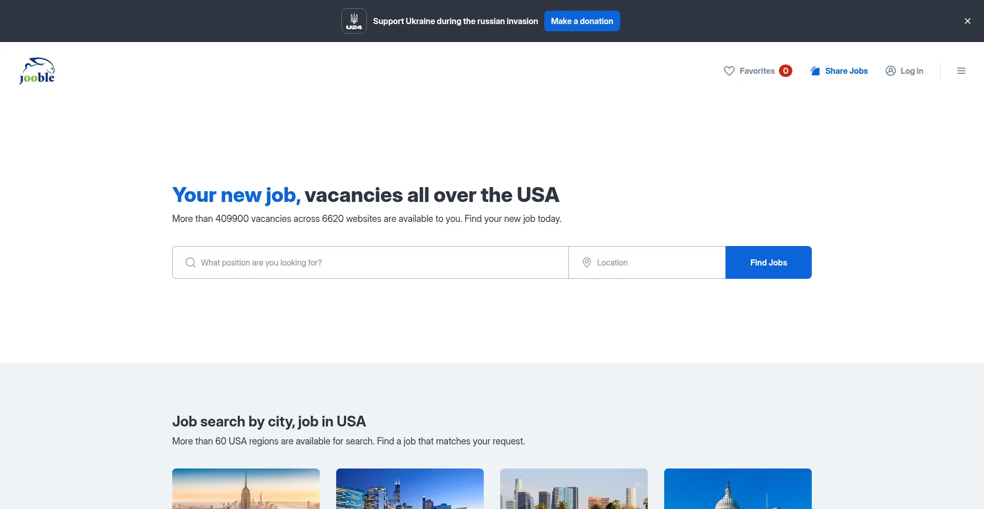 Website screenshot of Jooble.org